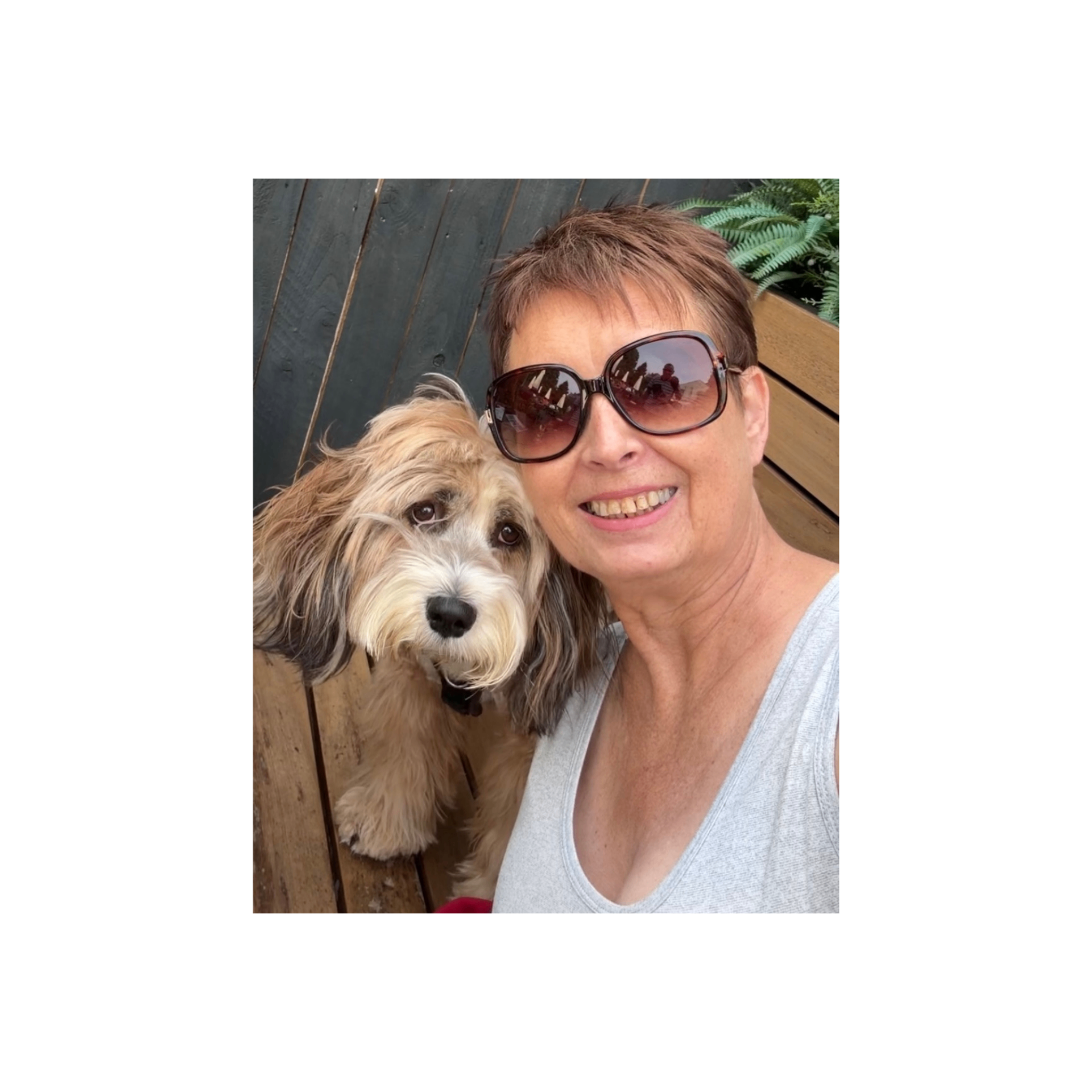 Averil with her dog Charley